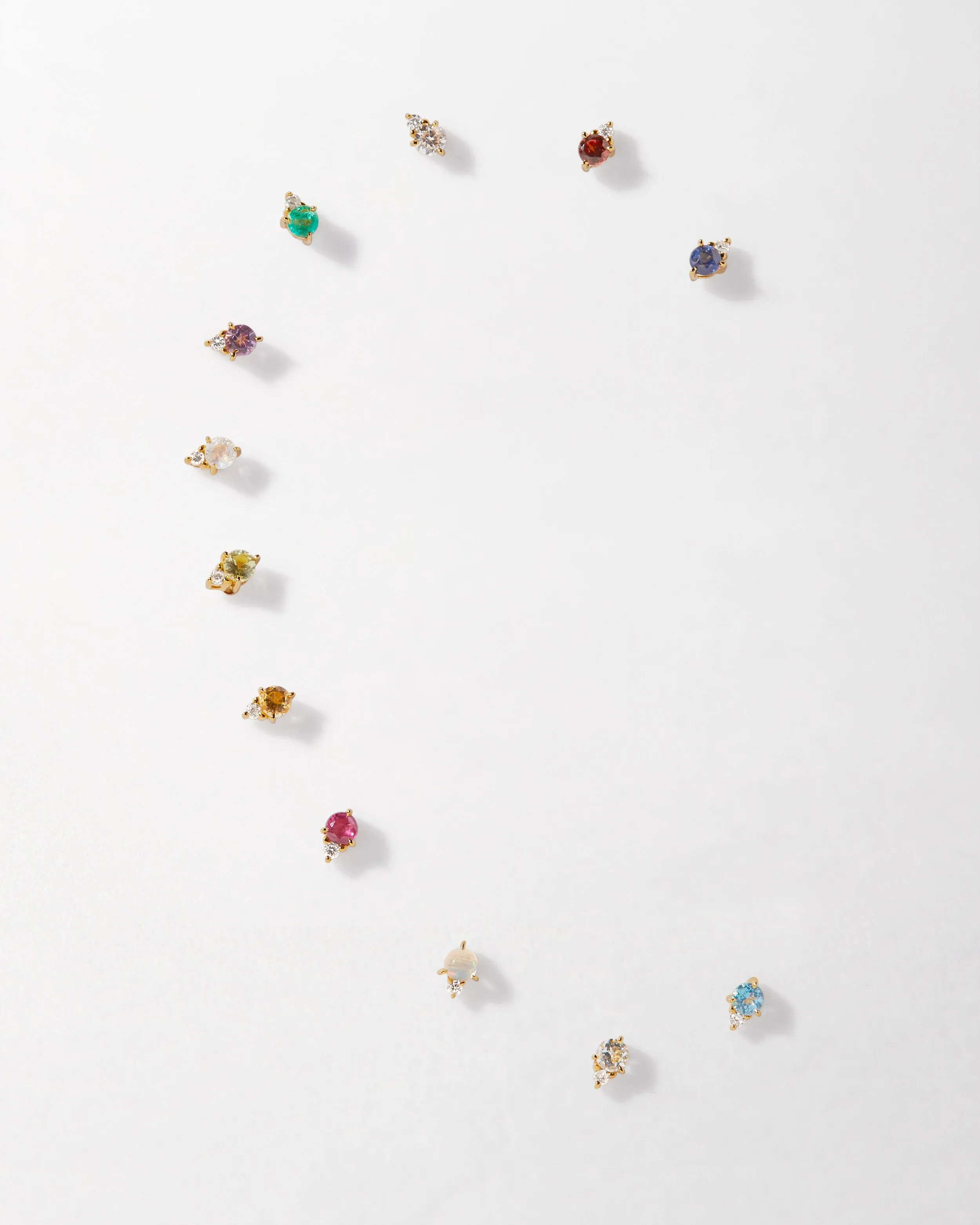 Birthstone Diamond Stud Earrings