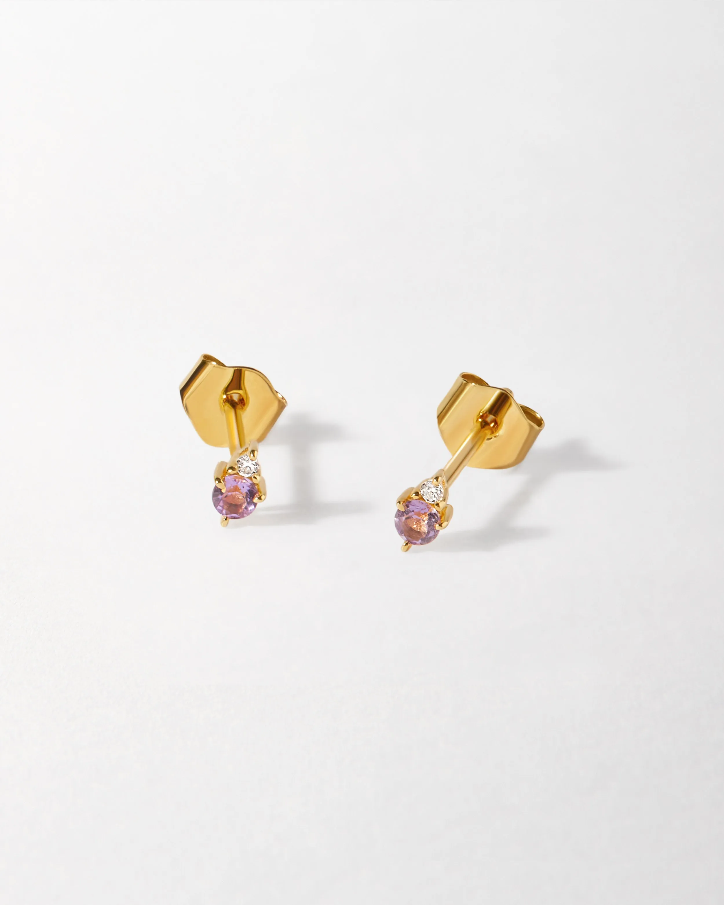 Birthstone Diamond Stud Earrings