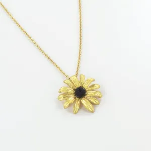 Black Eyed Susan Dainty Pendant Necklace