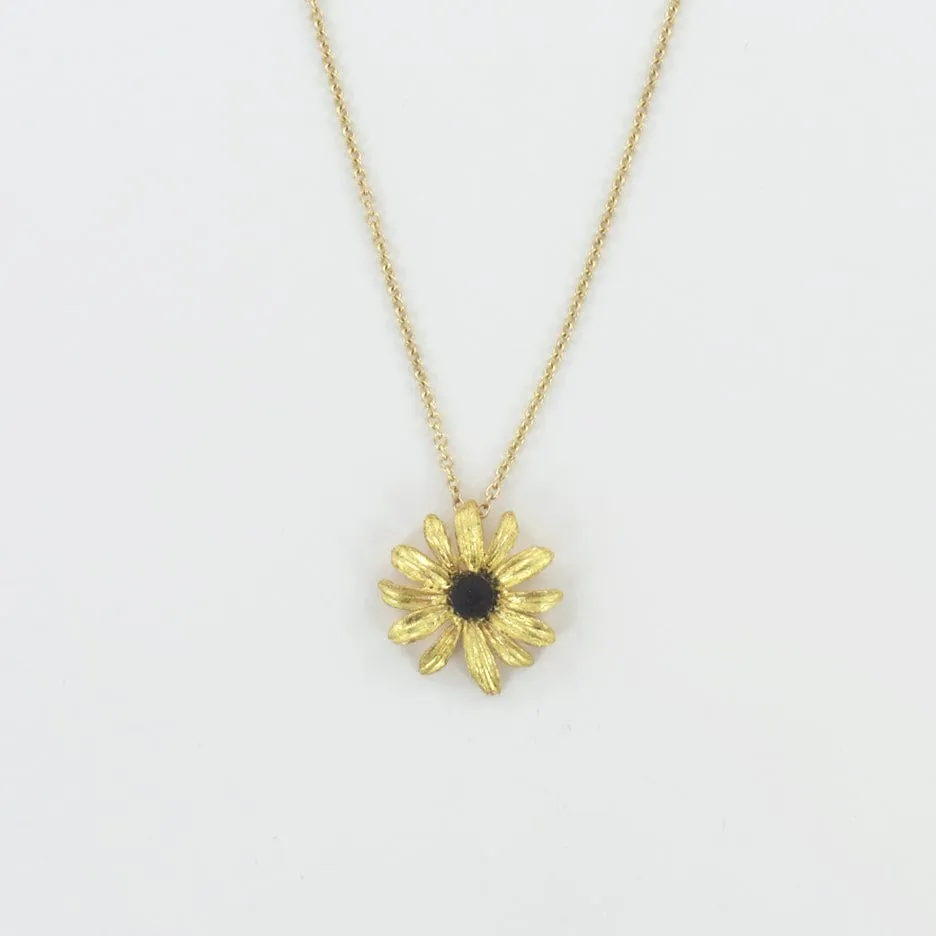 Black Eyed Susan Dainty Pendant Necklace