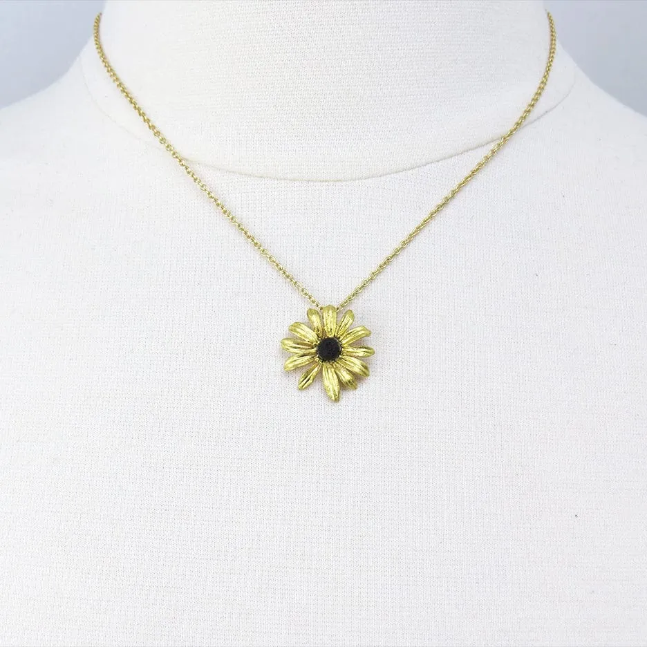 Black Eyed Susan Dainty Pendant Necklace