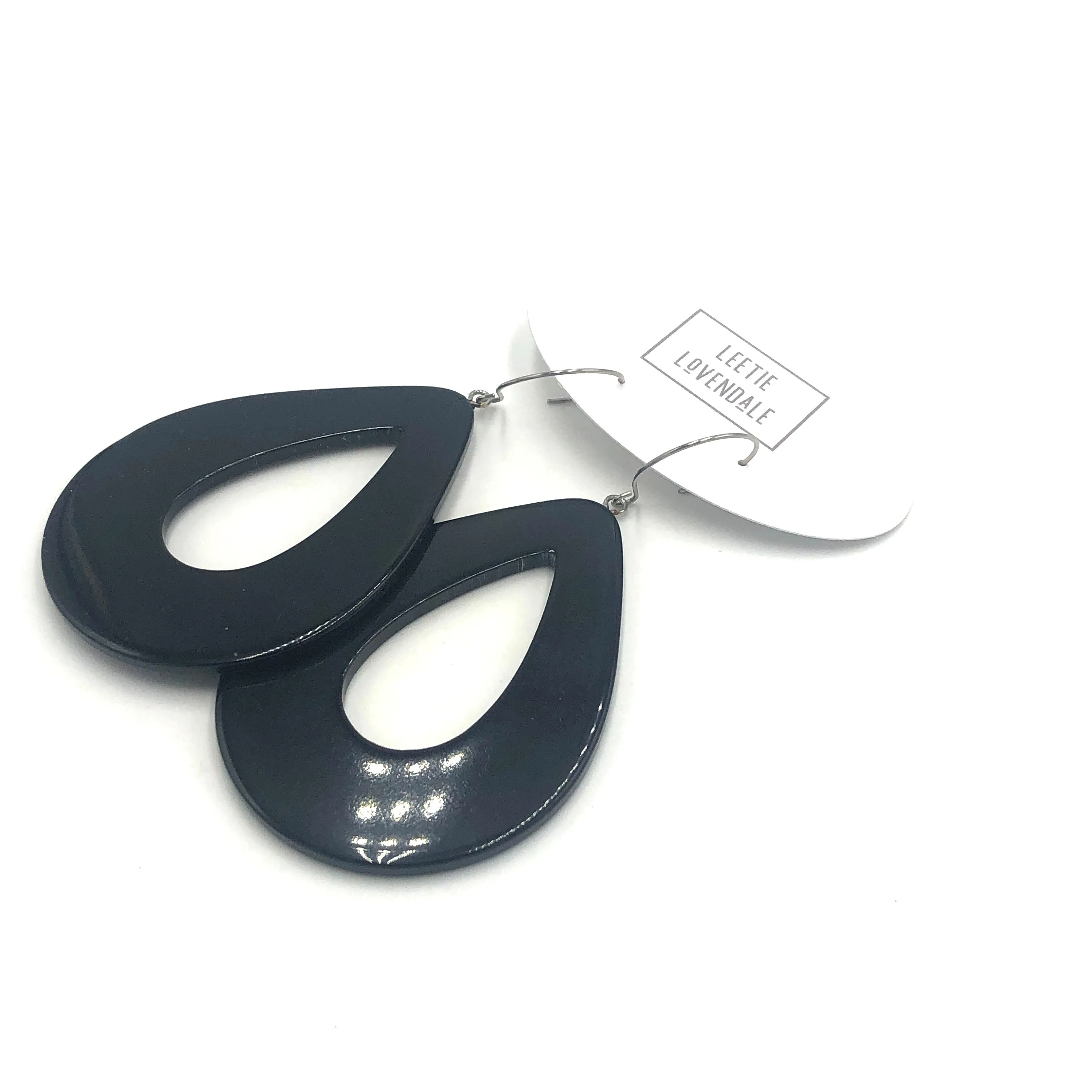 Black Jumbo Teardrop Earrings