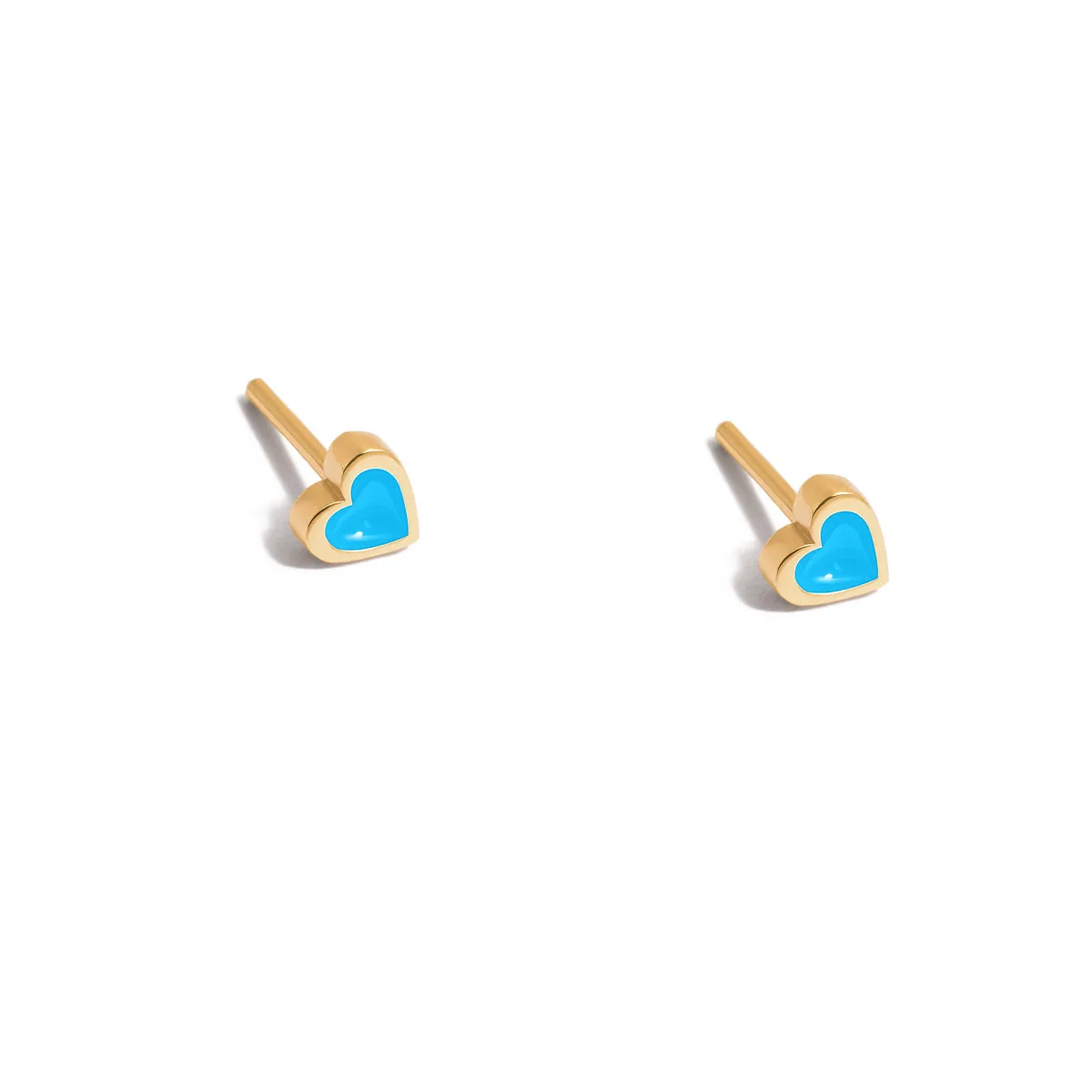 Blue Mini Heart Stud Earring