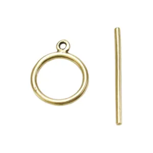 Bronze Plate Toggle Clasp - Mini Wire Round 15mm x 22mm