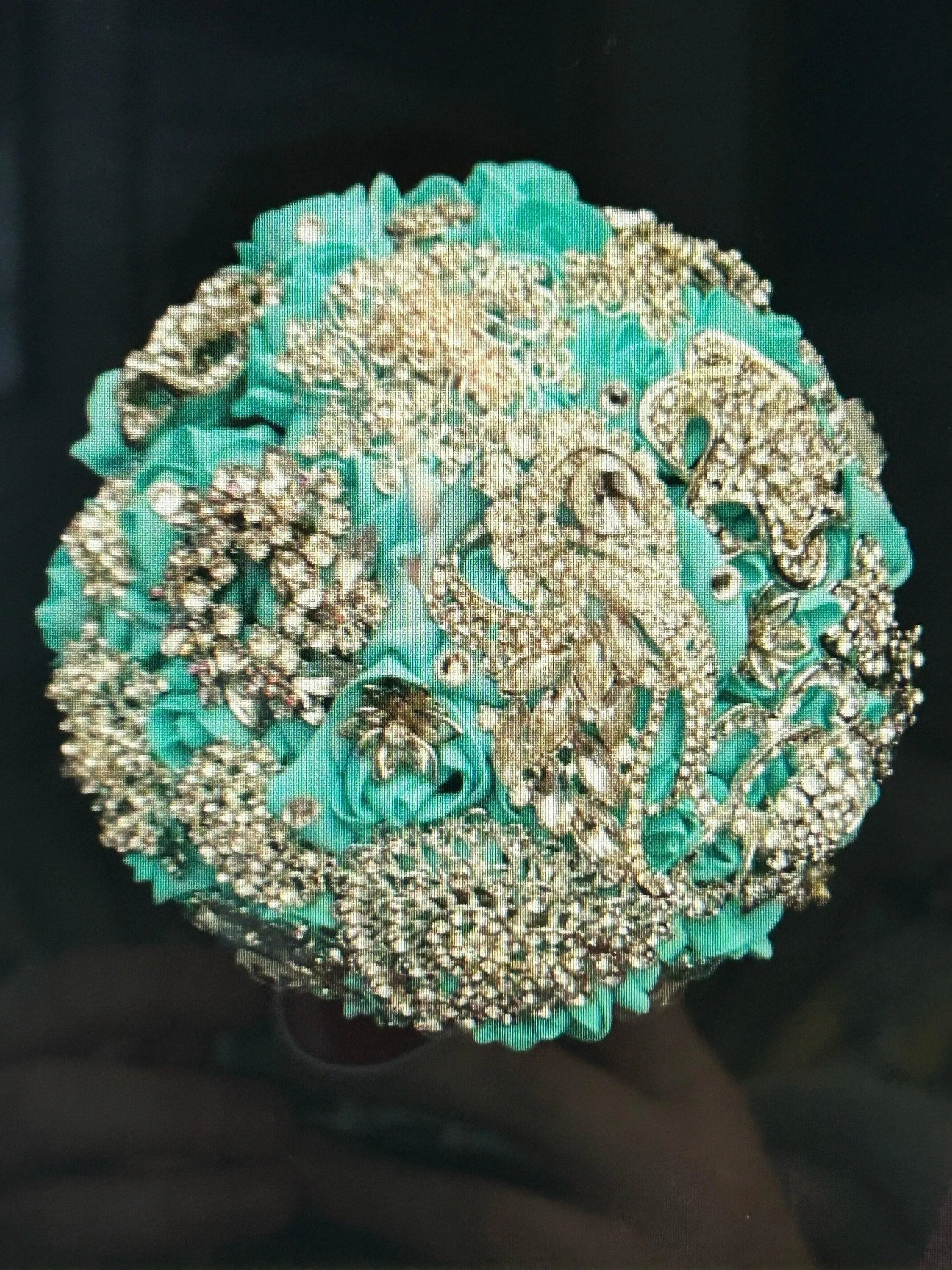 Brooch Bouquet,Robins egg blue, duck egg blue teal rose bouquet. by Crystal wedding uk