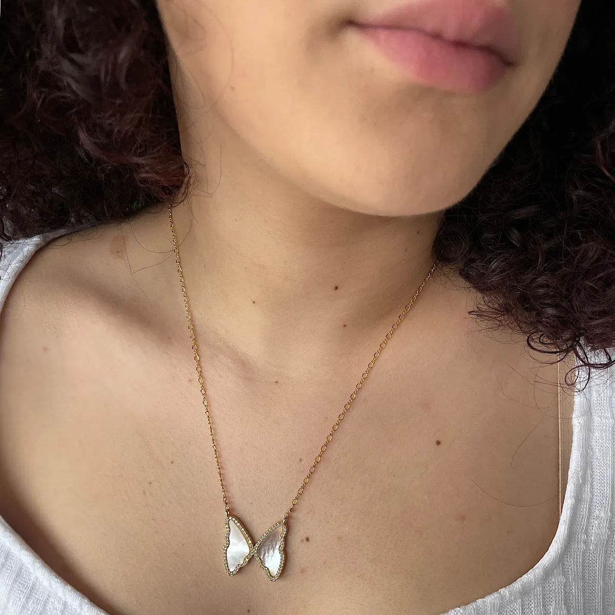 Butterfly Mother of Pearl Necklace