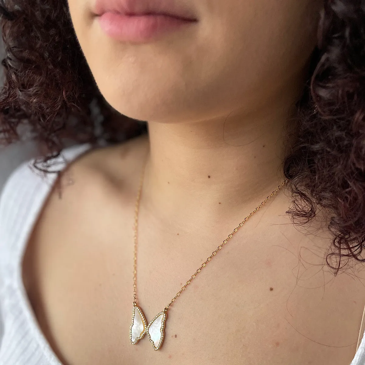 Butterfly Mother of Pearl Necklace