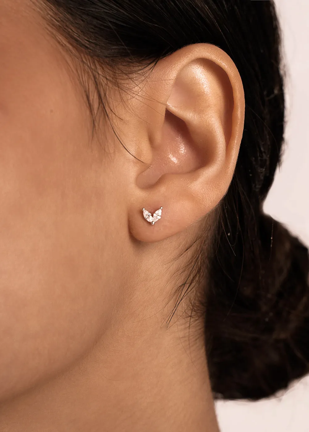 Cherish Wings Stud Earring in Silver