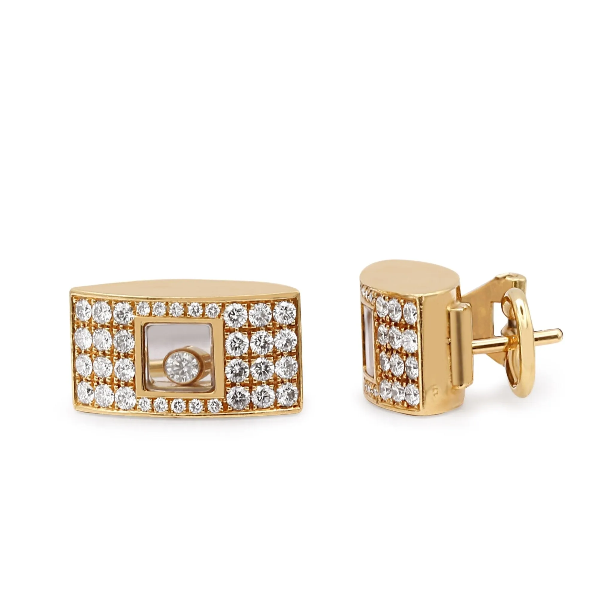 Chopard "Happy Diamonds" Earrings Ref 84/3351 - 18ct Yellow Gold