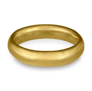 Classic Comfort Fit Wedding Ring, 14K Yellow Gold 5mm Wide by 2mm Thick