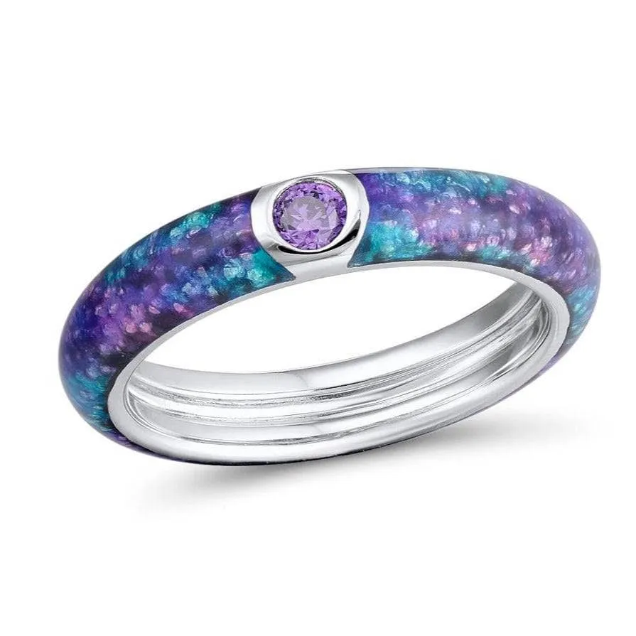 Colorful Enamel Eternity Ring