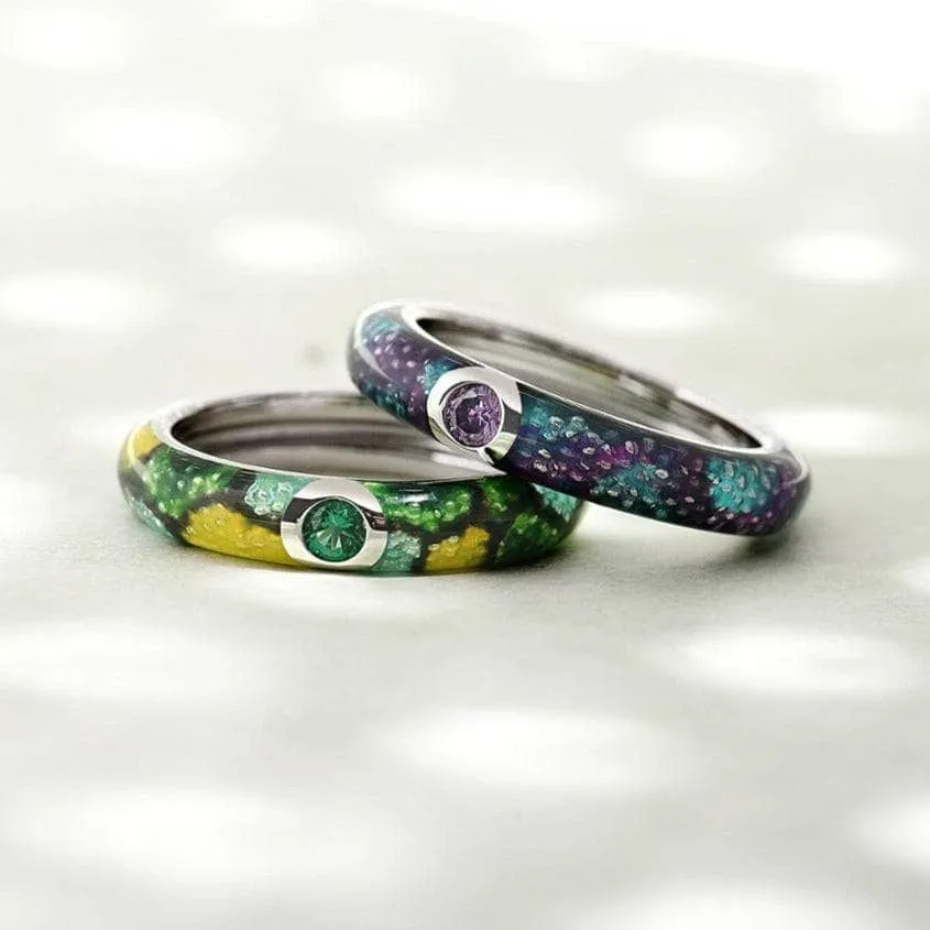 Colorful Enamel Eternity Ring