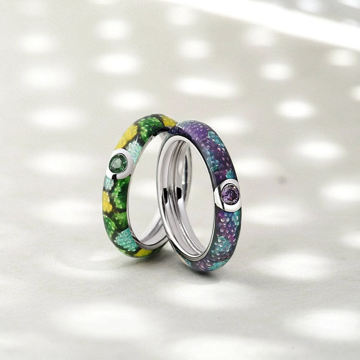 Colorful Enamel Eternity Ring