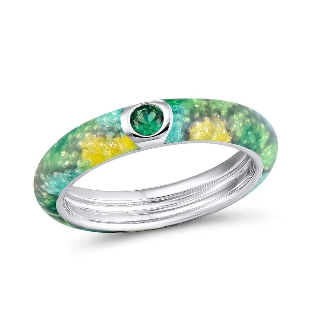 Colorful Enamel Eternity Ring