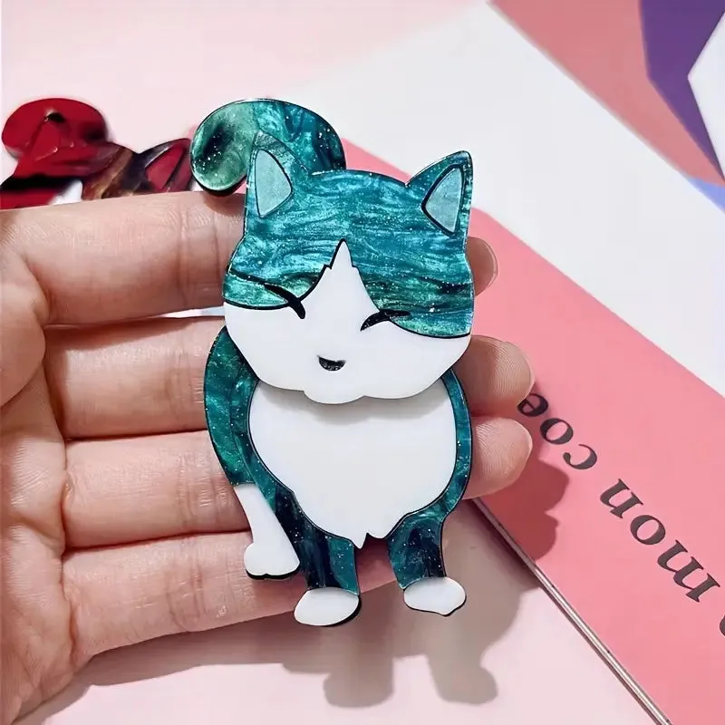 Cute Cat Handmade Acrylic Brooch