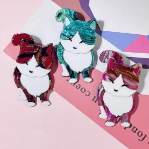 Cute Cat Handmade Acrylic Brooch