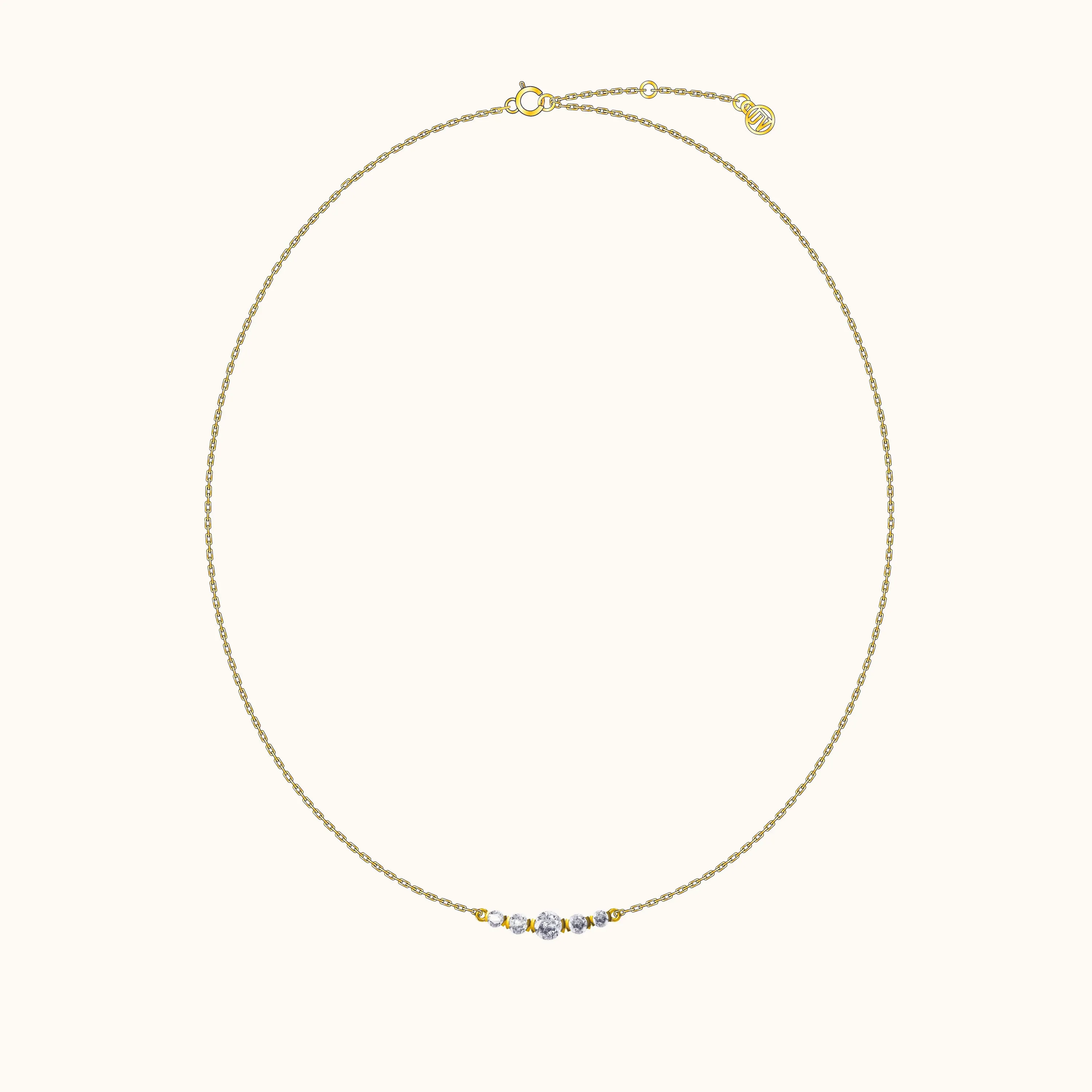 CZ Embellished Bar Necklace