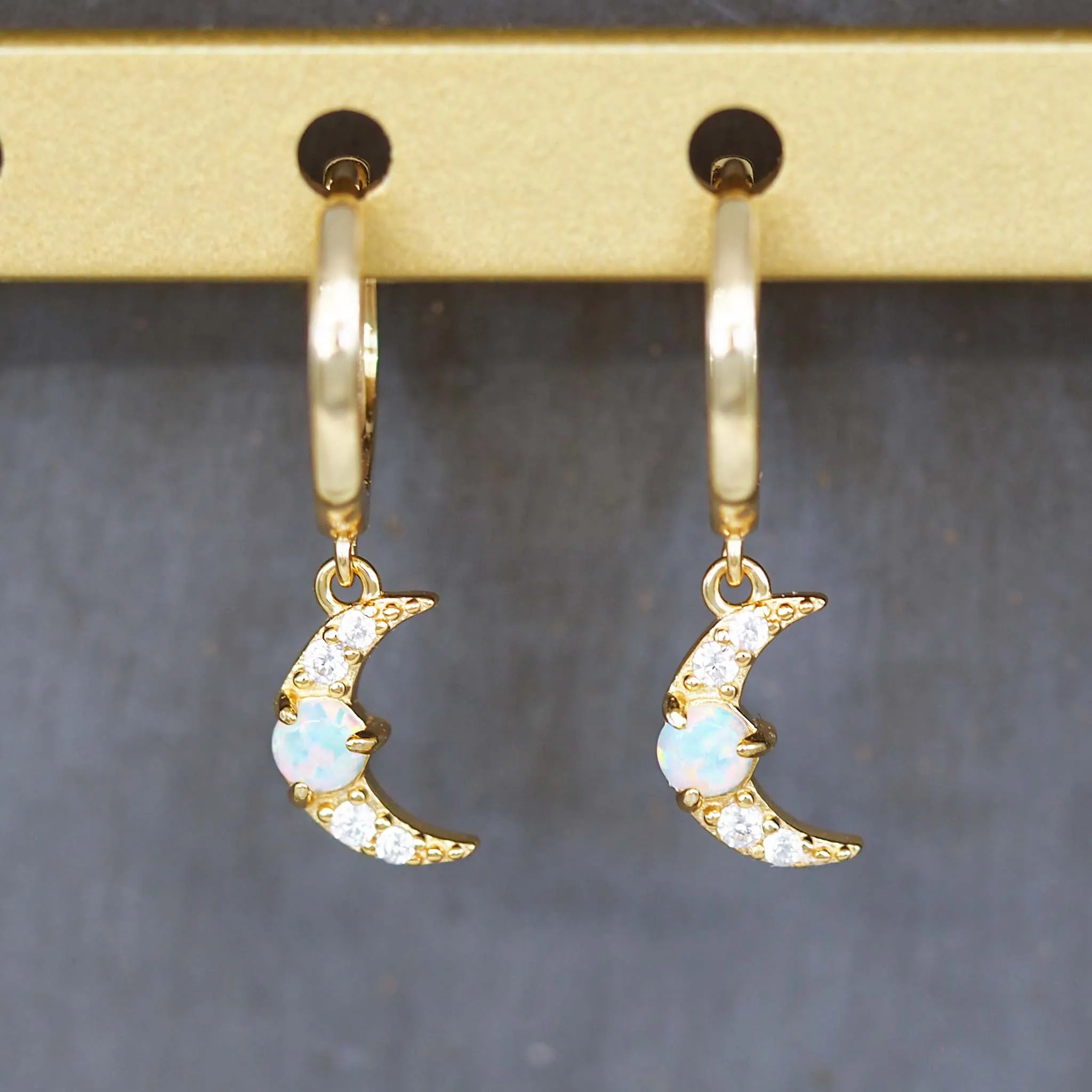 Dainty Luna Opal Earrings