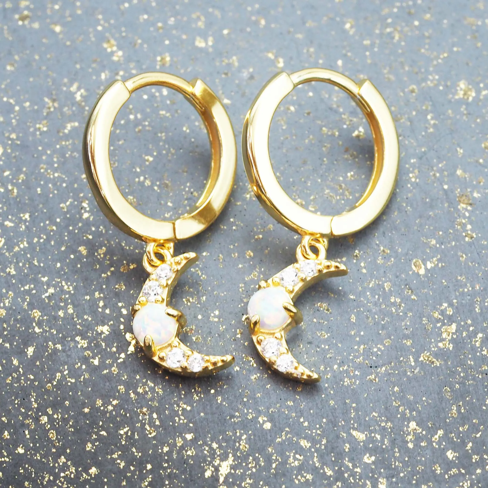 Dainty Luna Opal Earrings