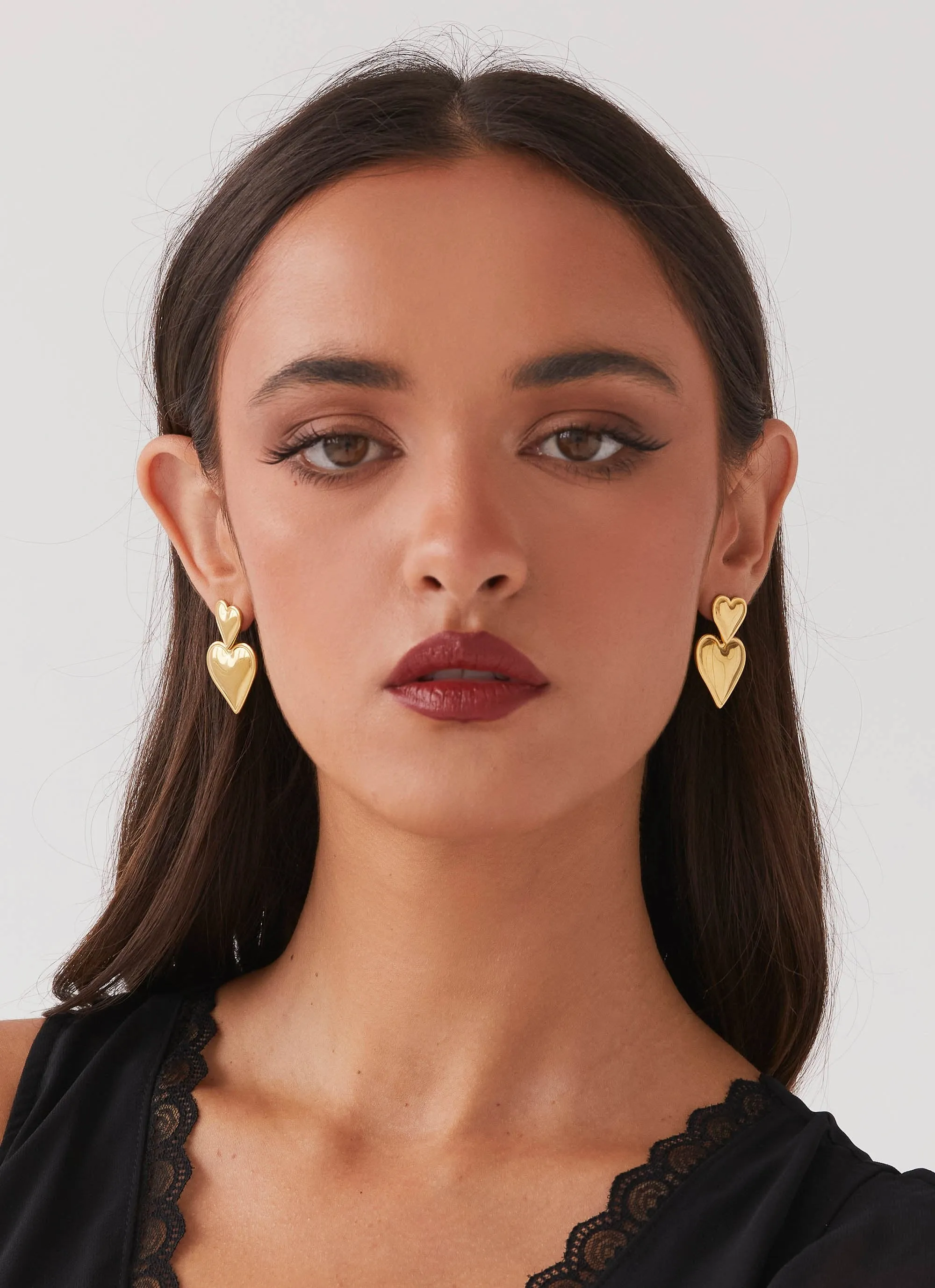 Diah Heart Earrings - Gold