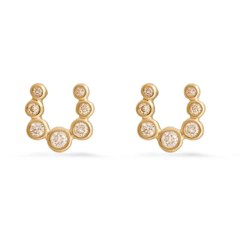 Diamond Bezel Horseshoe Stud Earrings