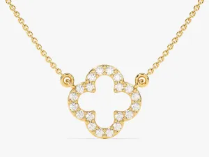 Diamond Clover Necklace (0.30 CT) in 14k Solid Gold