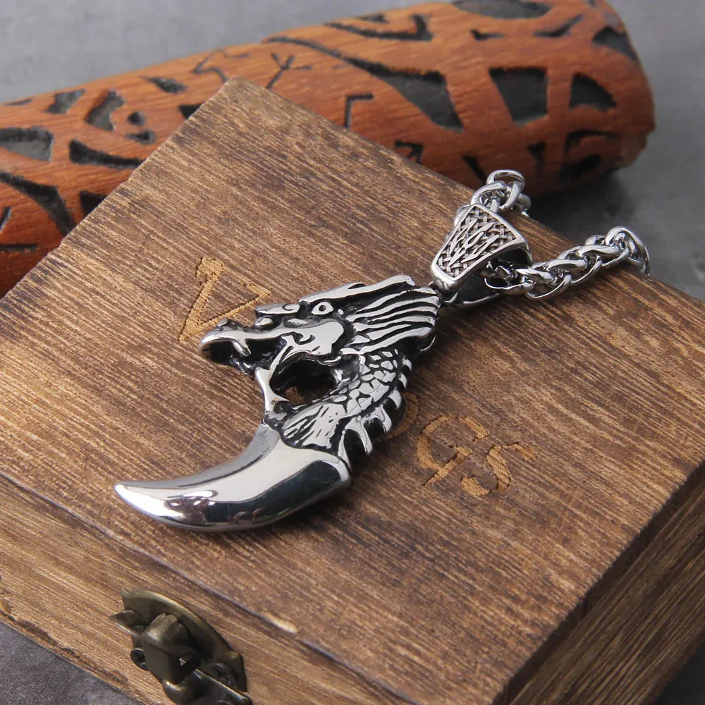 Dragon Claw Retro Ethnic Punk Beast Claw Viking Necklace