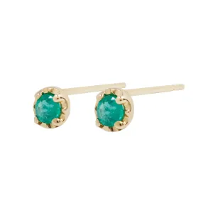 Emerald prong studs