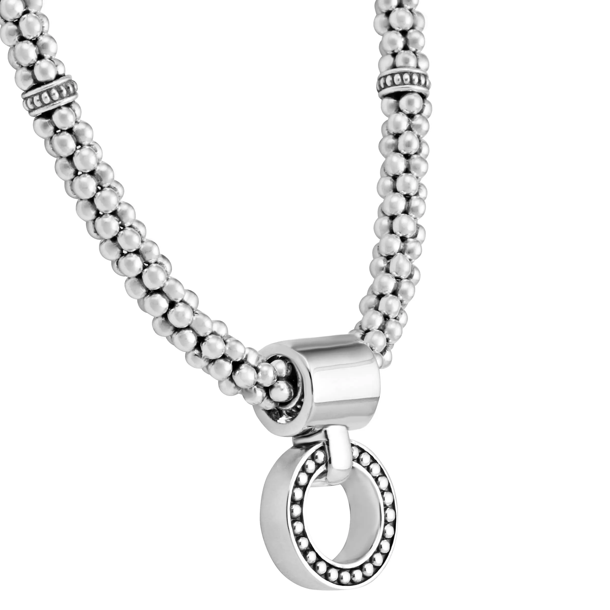 Enso Beaded Circle Pendant Necklace