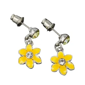 Equilibrium Silver Plated Radiant Daffodil Drop Earrings