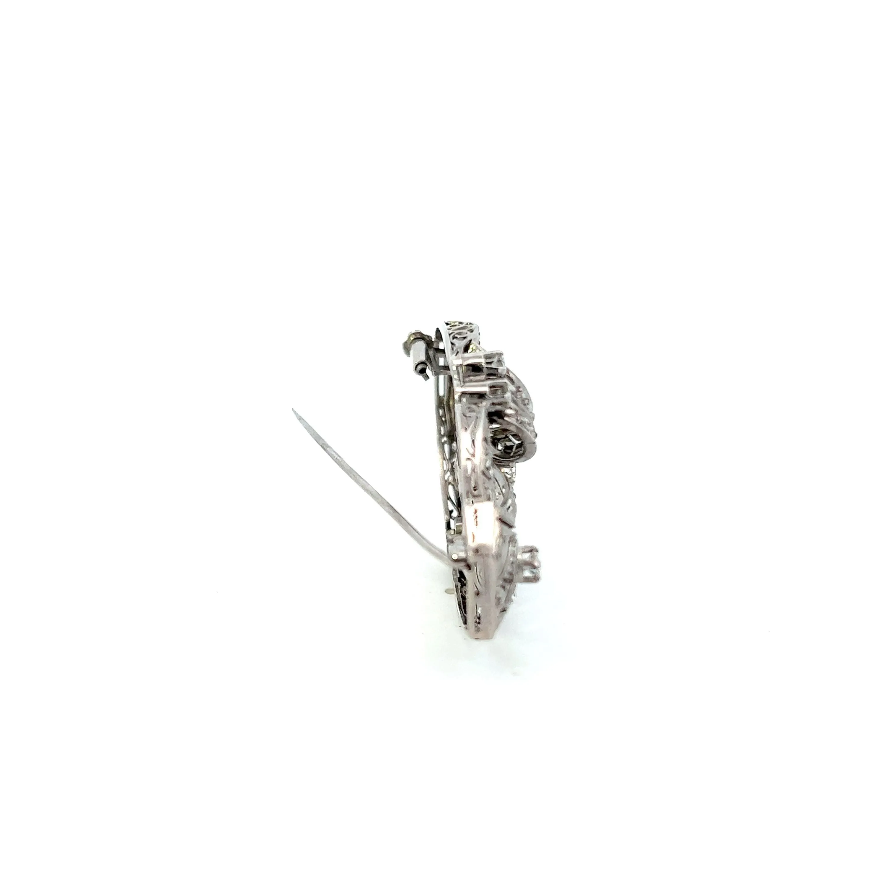 Estate Platinum Old European Cut Diamonds Pin