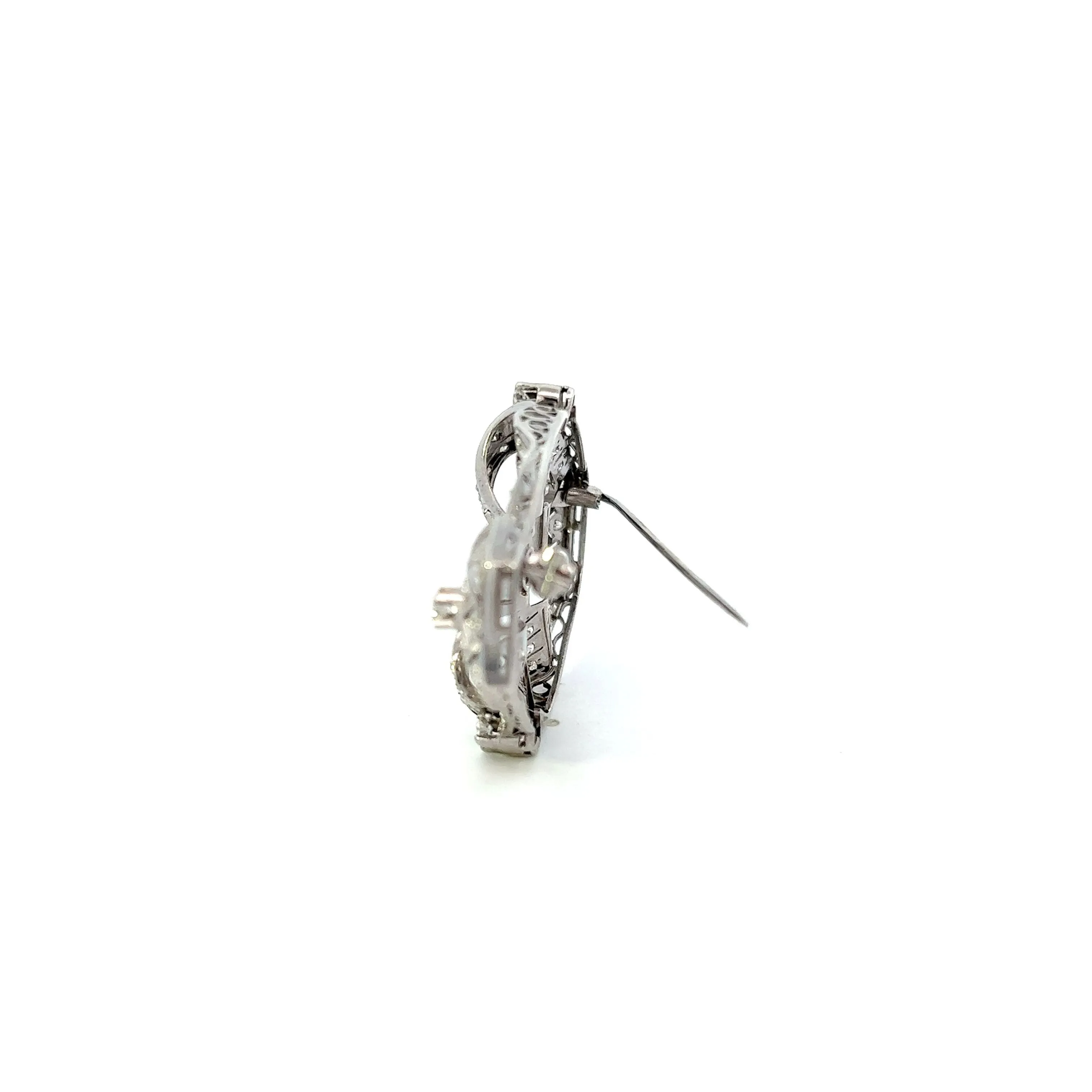 Estate Platinum Old European Cut Diamonds Pin