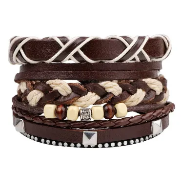 Fashion Beaded Leather Bracelets And Bracelets