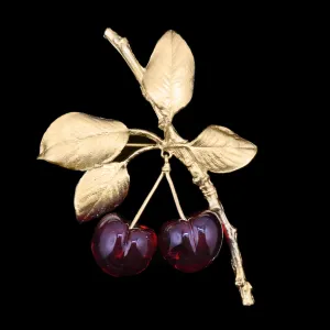 Fine Morello Cherry Brooch