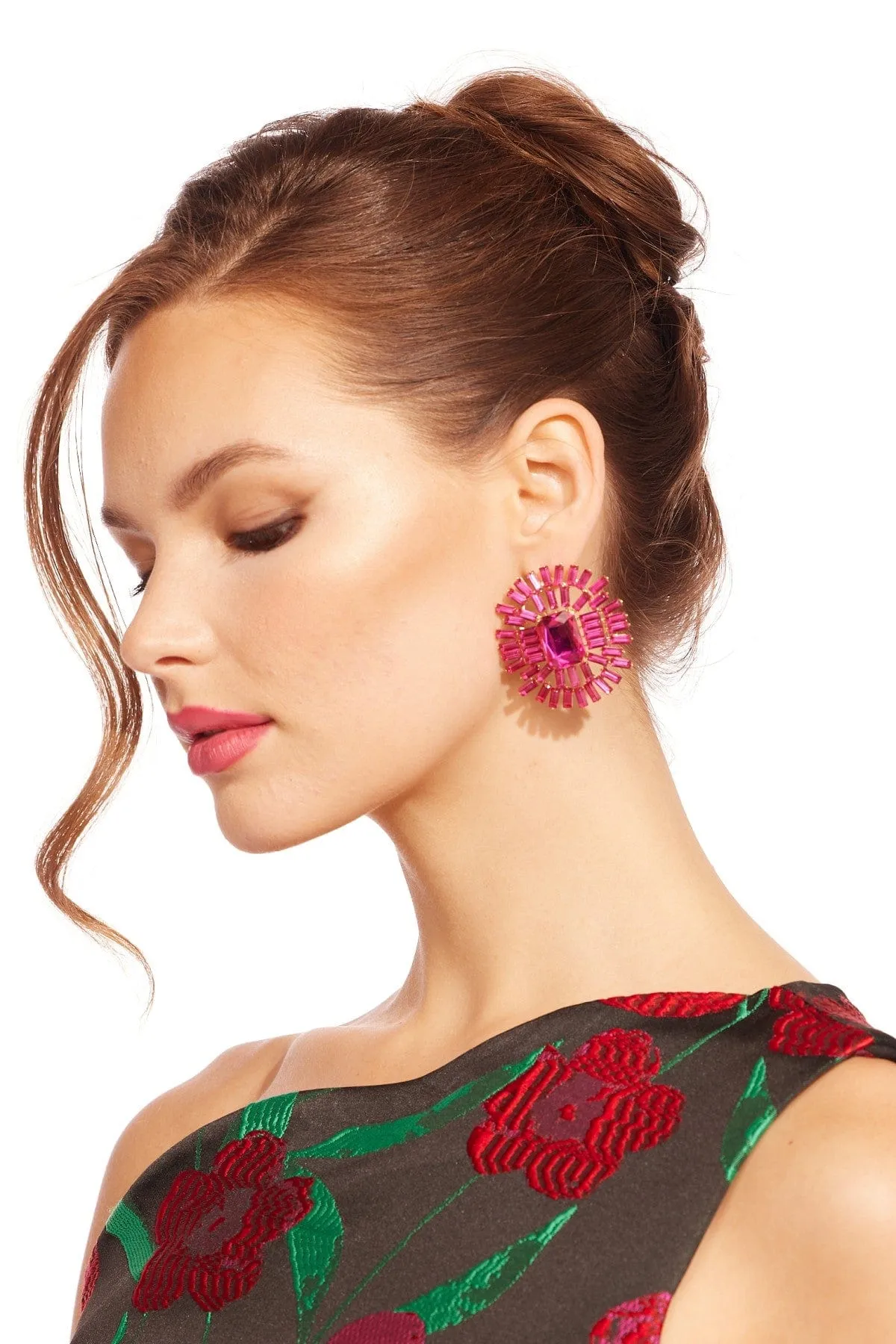 Fuchsia Gem Radiant Earrings