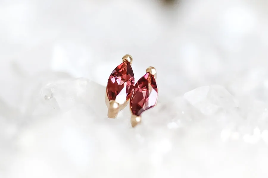 Garnet Marquise Studs