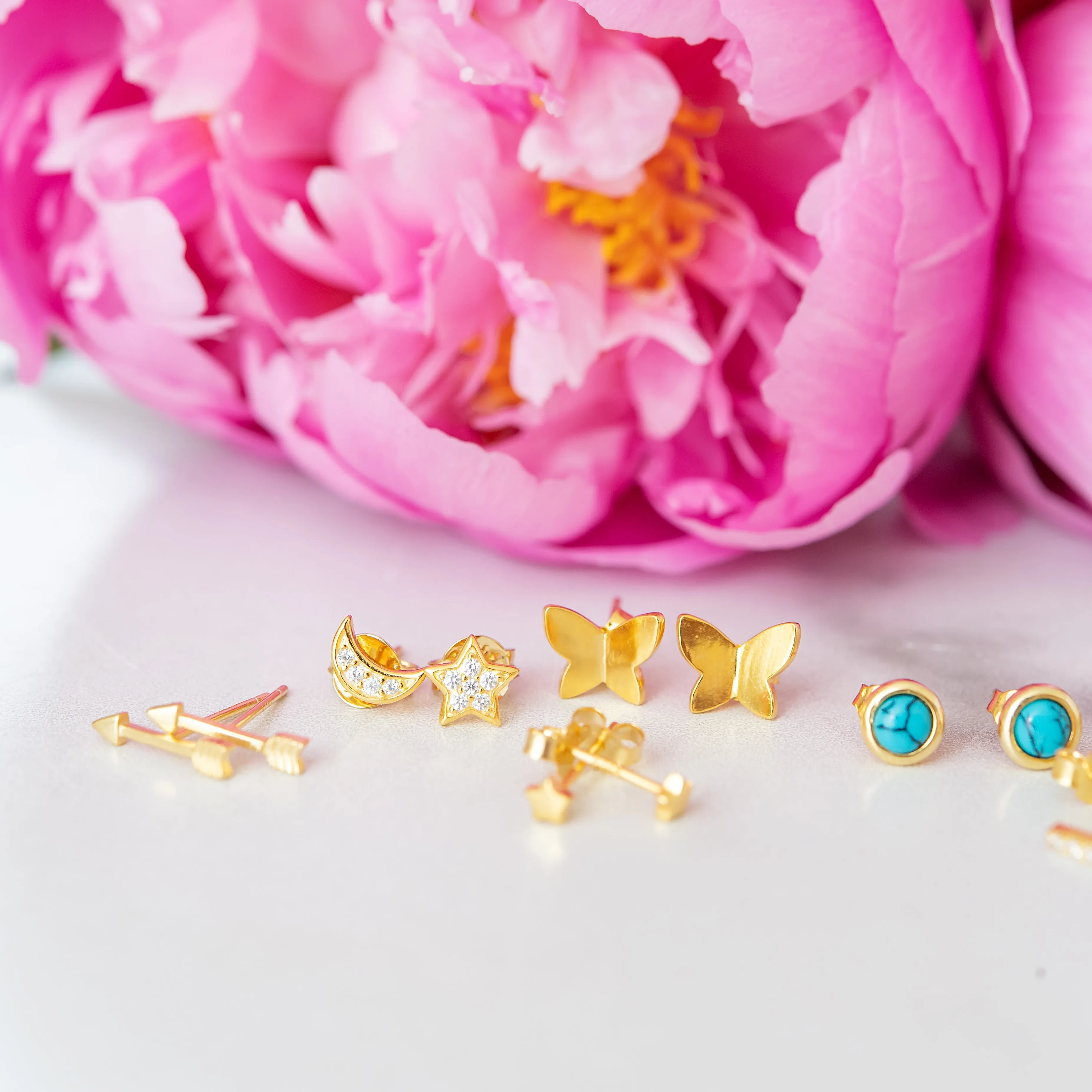 Gold Butterfly Studs