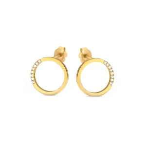 Gold Diamond Circle Studs