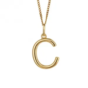 Gold Plated Initial Letter C Pendant P5129