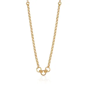 Gold Plated Trinity Charm Collector Necklace