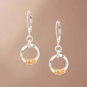 Golden Halo Hammered Sterling Earrings