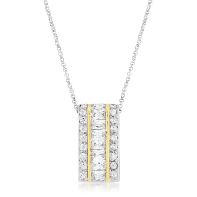 Heidi Two-Tone Row Hoop Pendant | 4ct