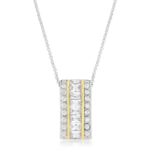 Heidi Two-Tone Row Hoop Pendant | 4ct