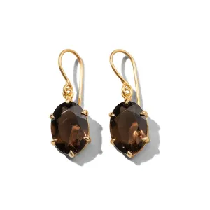 Helene Earring, Smokey Quartz, Gold