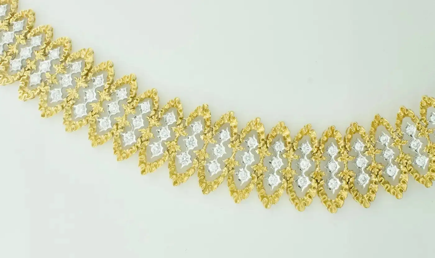 Impressive Heavy Diamond Necklace in 18k Yellow Gold [5 Ounces ] 7.00 carats