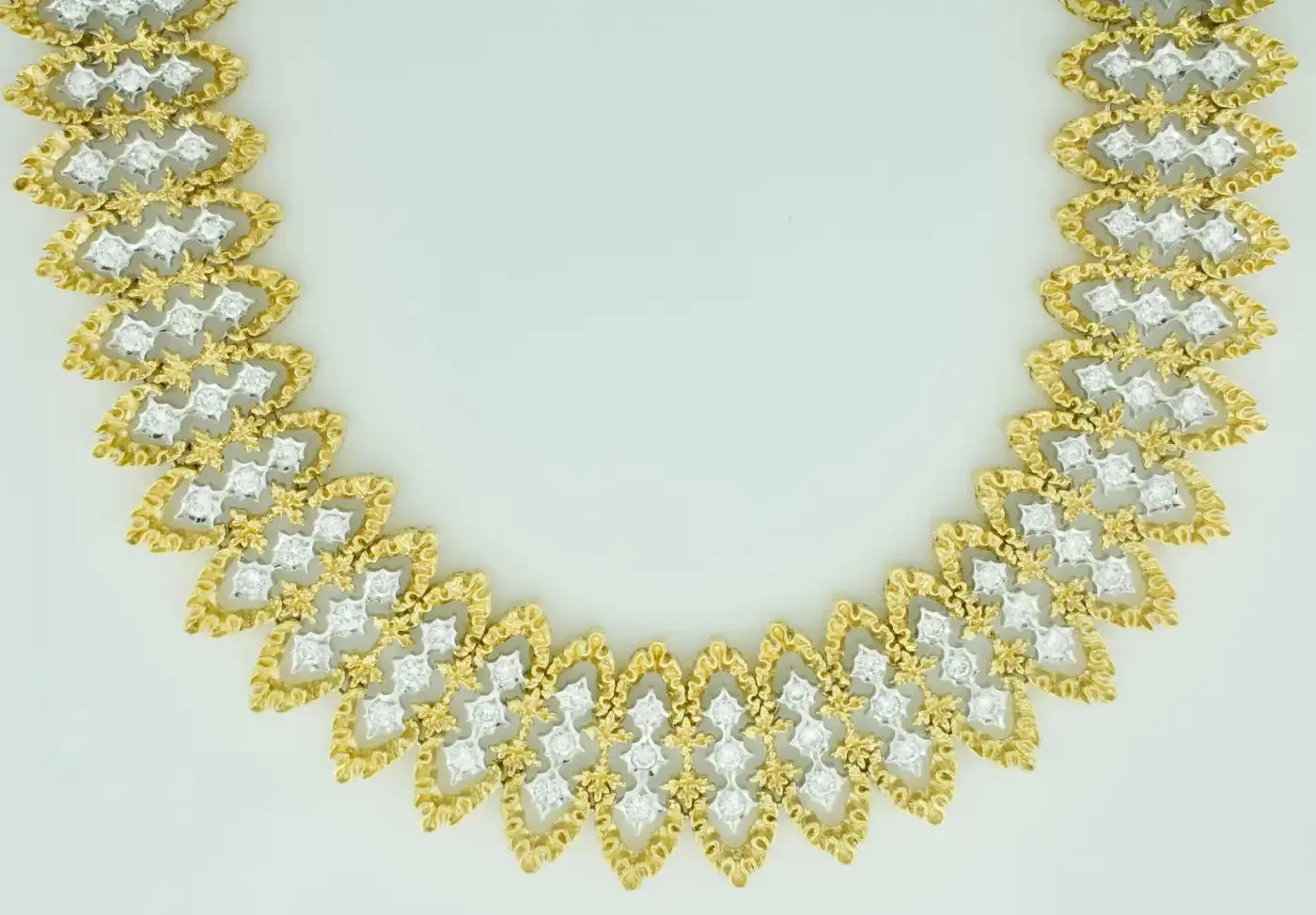 Impressive Heavy Diamond Necklace in 18k Yellow Gold [5 Ounces ] 7.00 carats