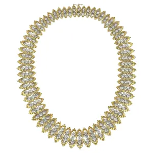 Impressive Heavy Diamond Necklace in 18k Yellow Gold [5 Ounces ] 7.00 carats