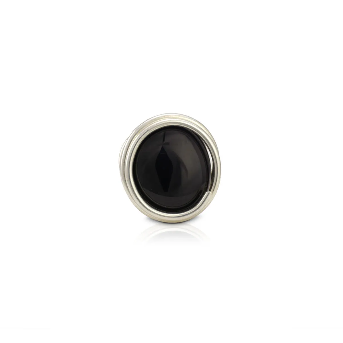 Infinity Glass Ring - Black