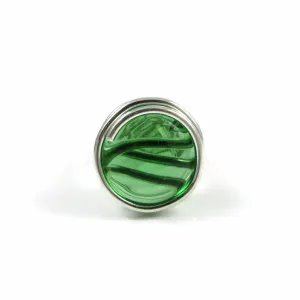 Infinity Glass Ring - Green Crystal