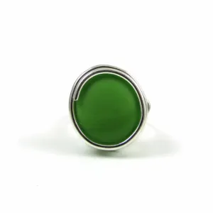 Infinity Glass Ring - Green Matte